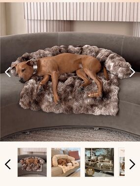 Pelsbarn Faux Fur luxurious pet bed- Latte Swirl (1 for $75 or two beds for $100